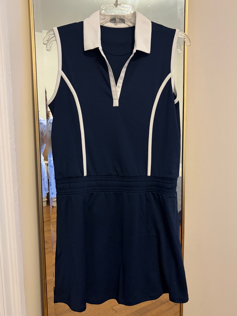 Callaway Navy and White Sleeveless Polo Mini Dress